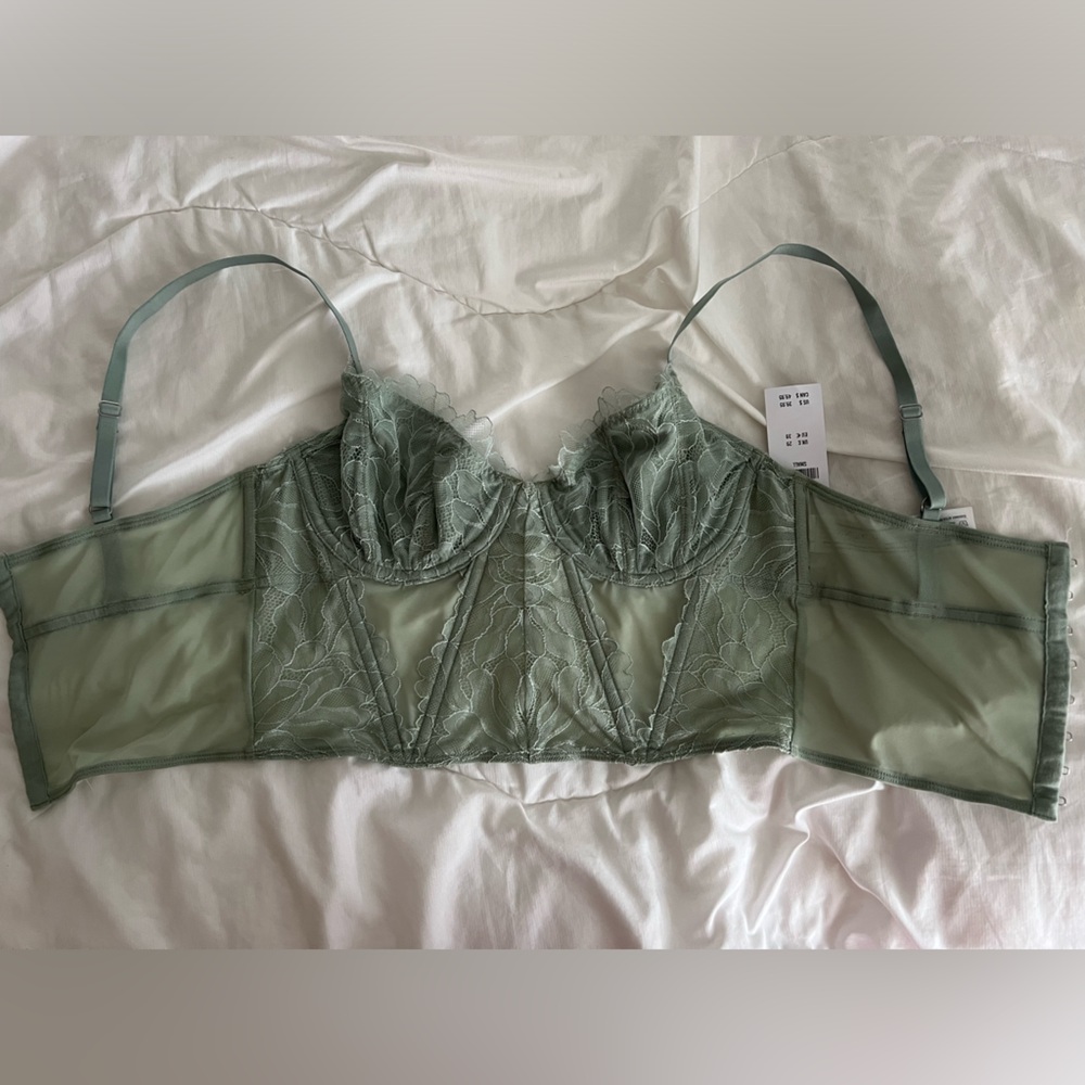 Gilly Hicks going out corset top, color: green, size: small